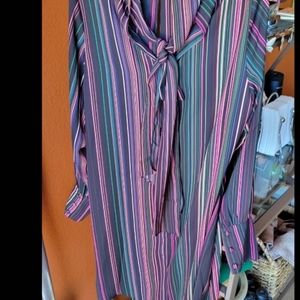 City Chic Illusion Stripe Tunic Size XS (14)